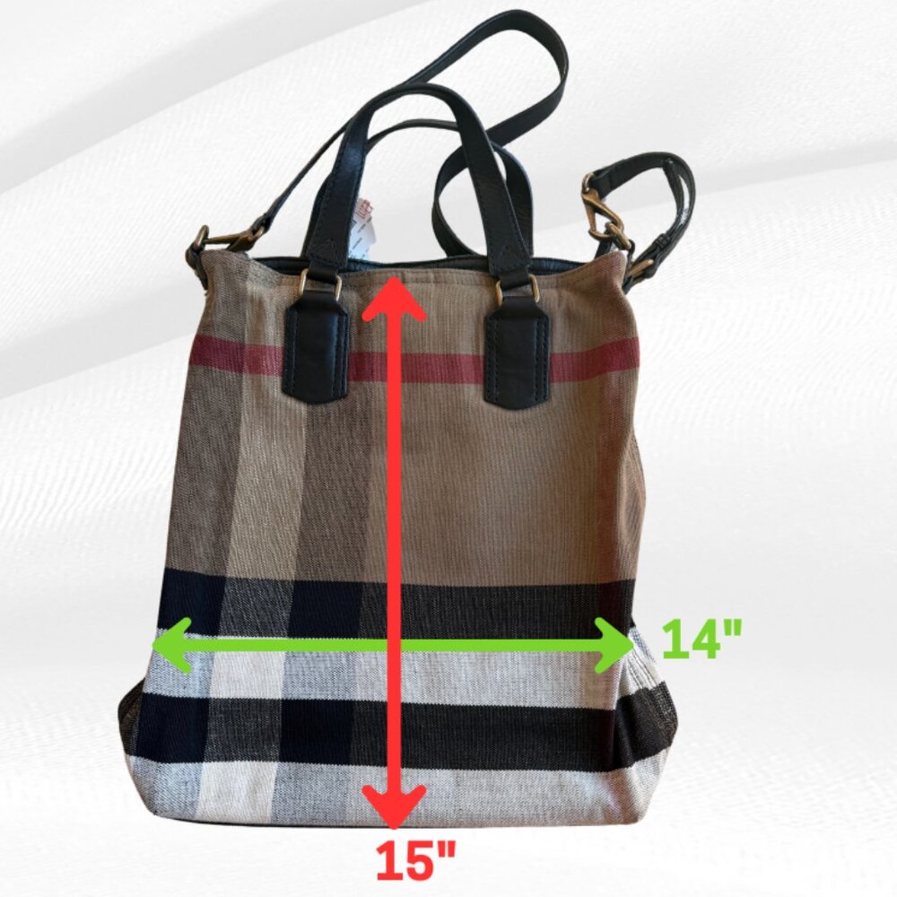 Burberry House Check Canvas and Leather Tottenham Tote Bag Pre-Owned - Picture 10 of 17